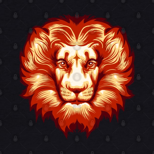 Zodiac Sign of Lion in Fire Circle by devaleta